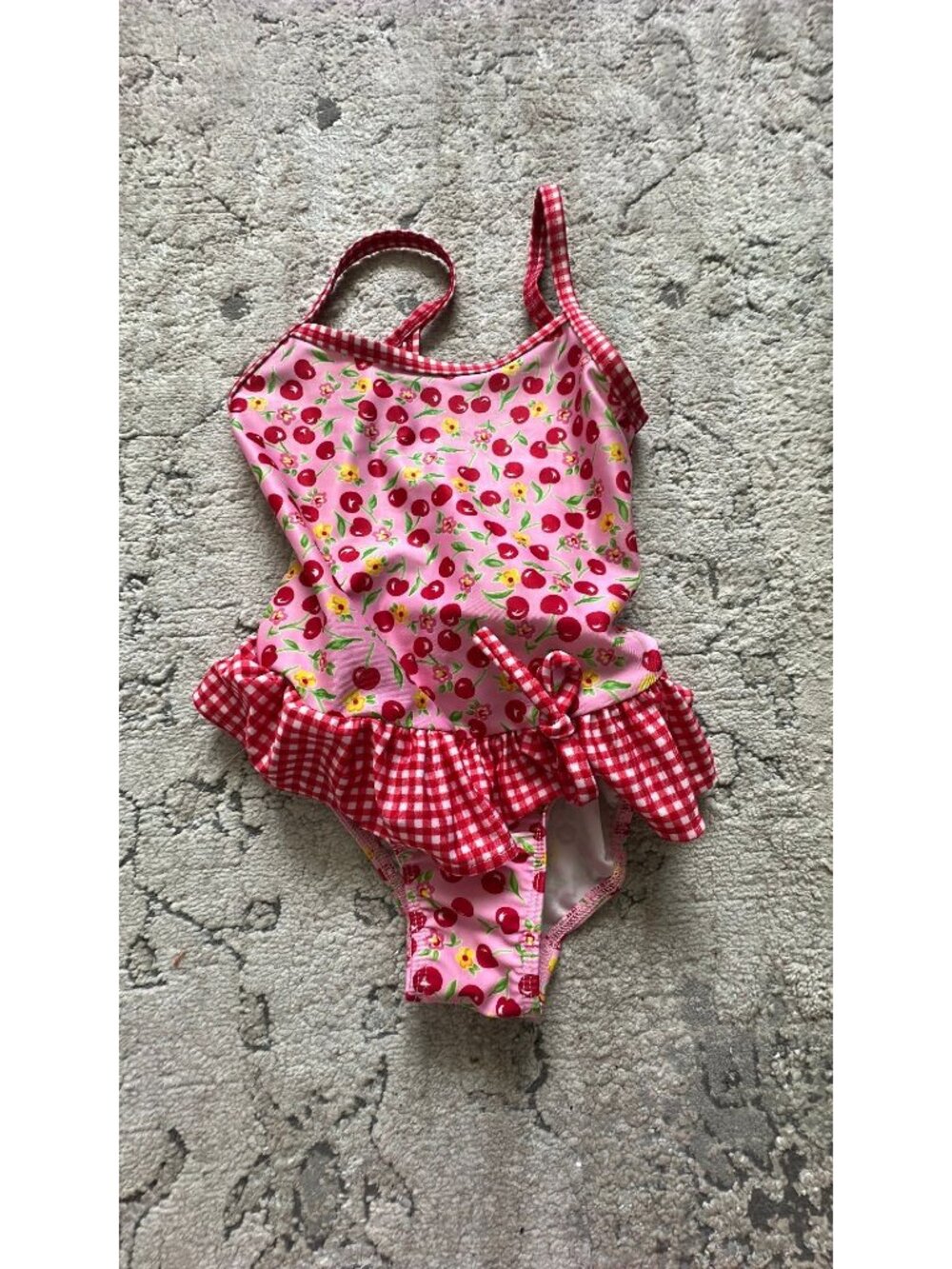 vintage original flap happy cherry swimsuit STS 17”‎
